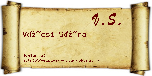 Vécsi Sára névjegykártya