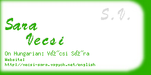 sara vecsi business card